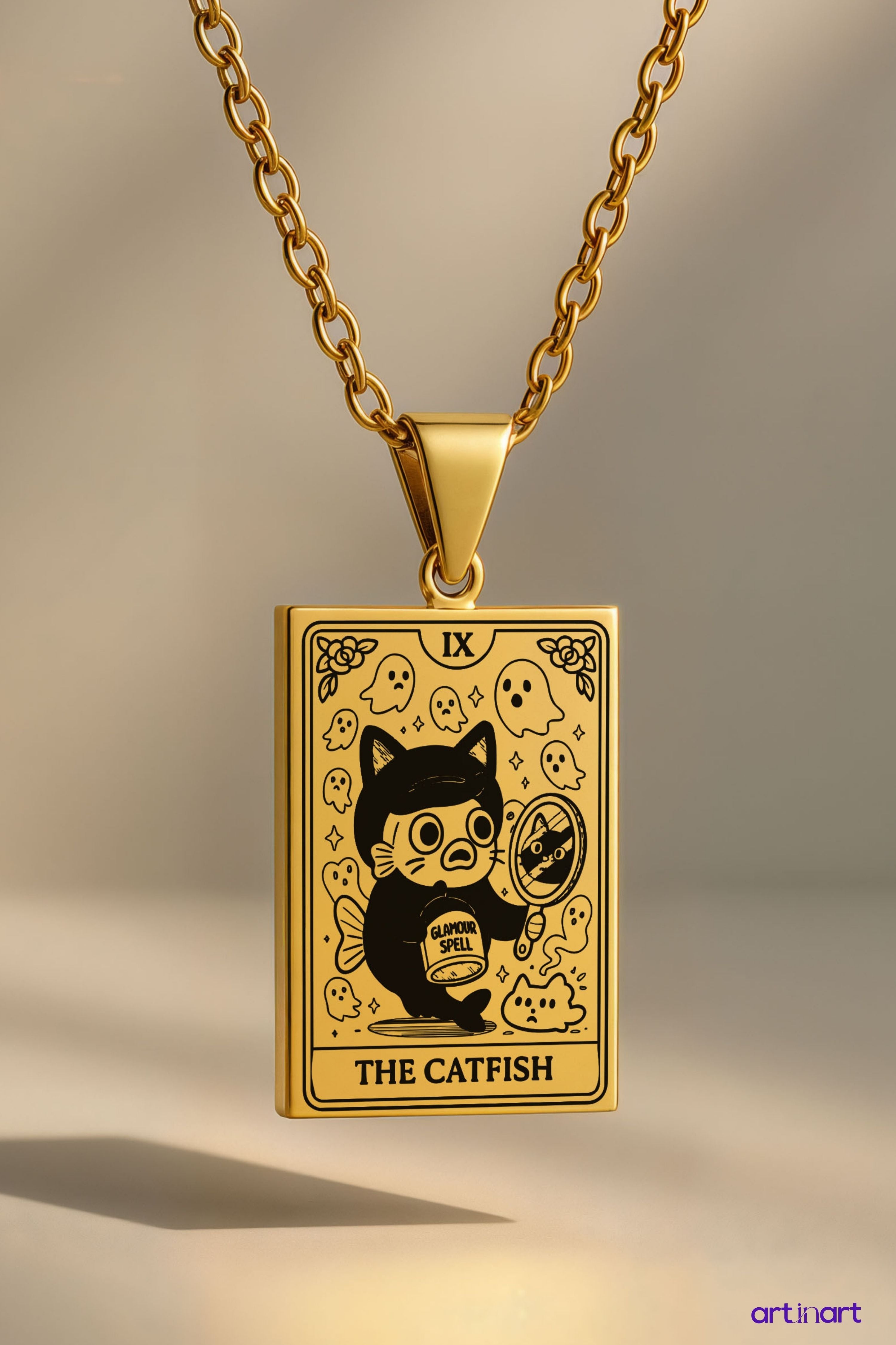 The Catfish Tarot | 316L Çelik Kolye