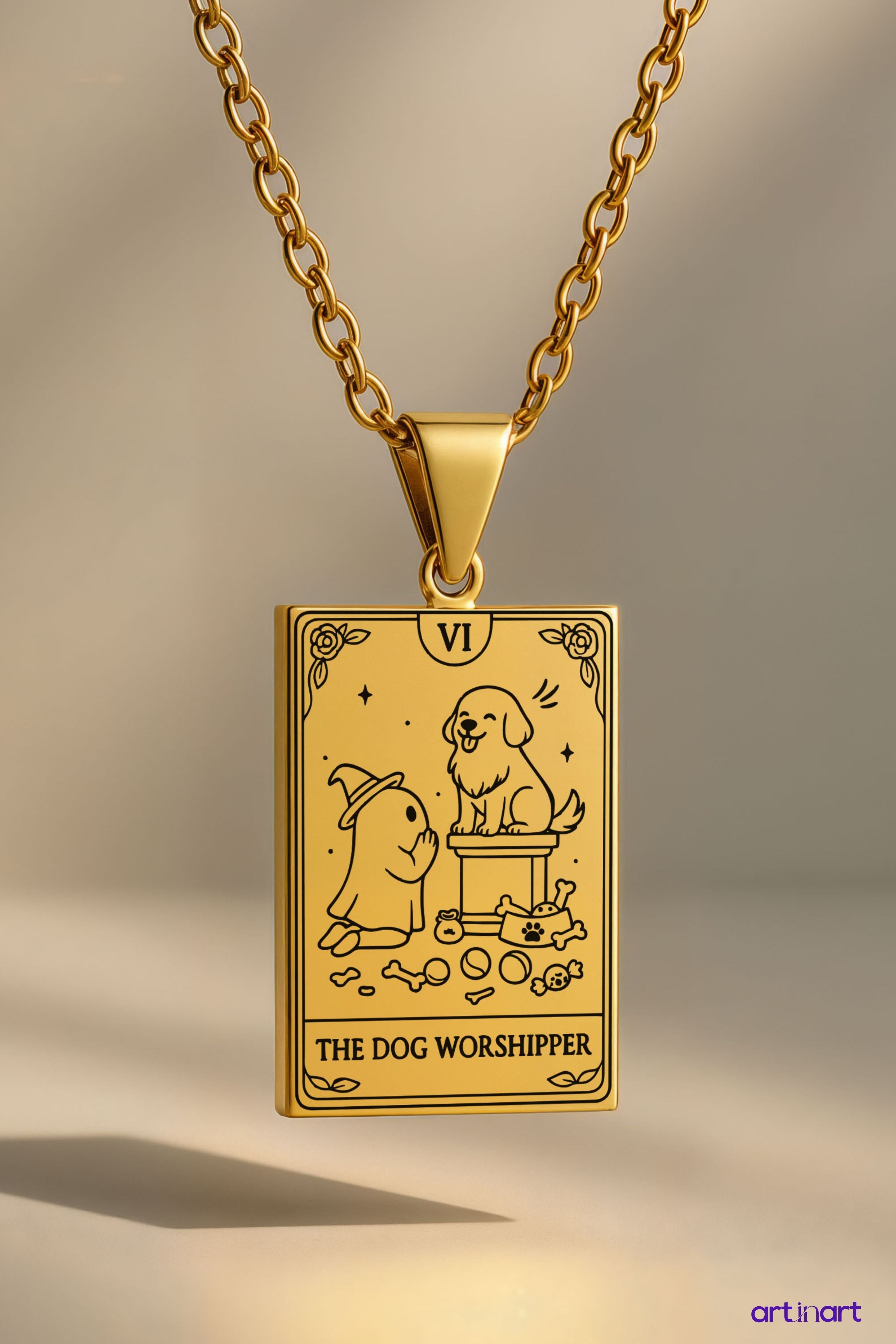 The Dog Worshipper Tarot | 316L Çelik Kolye