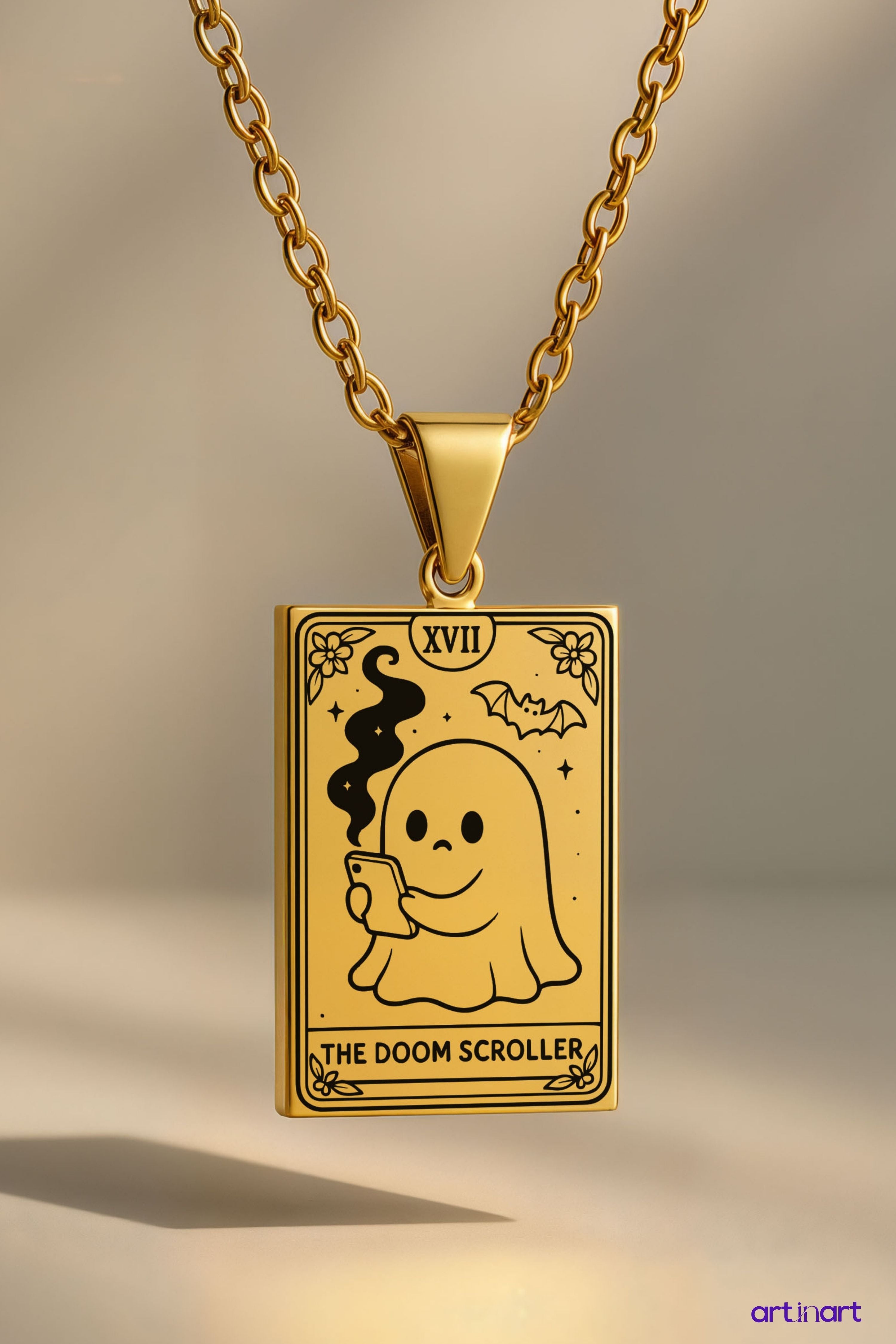 Doom Scroller Tarot | 316L Çelik Kolye