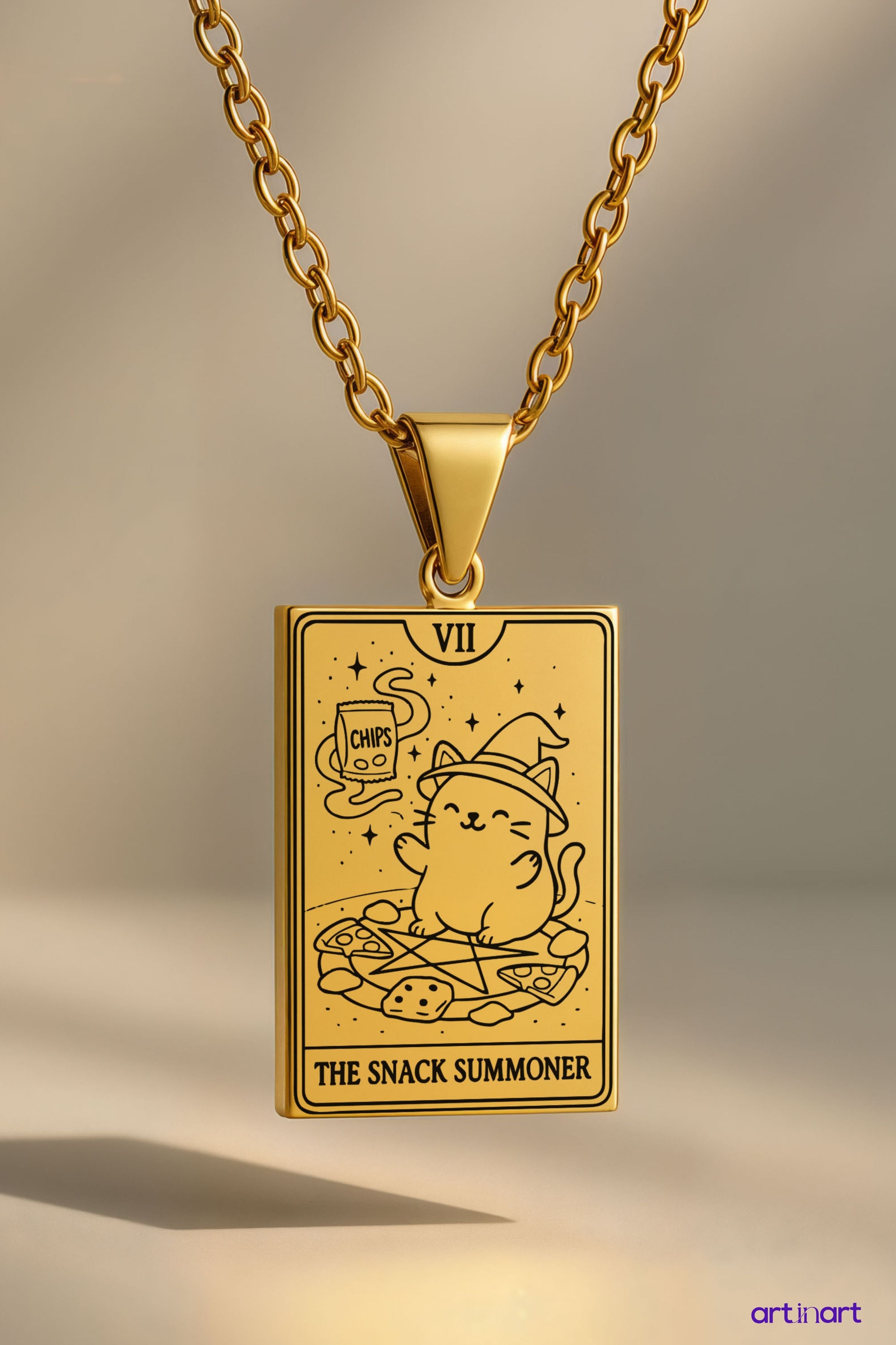 The Snack Summoner Tarot | 316L Çelik Kolye