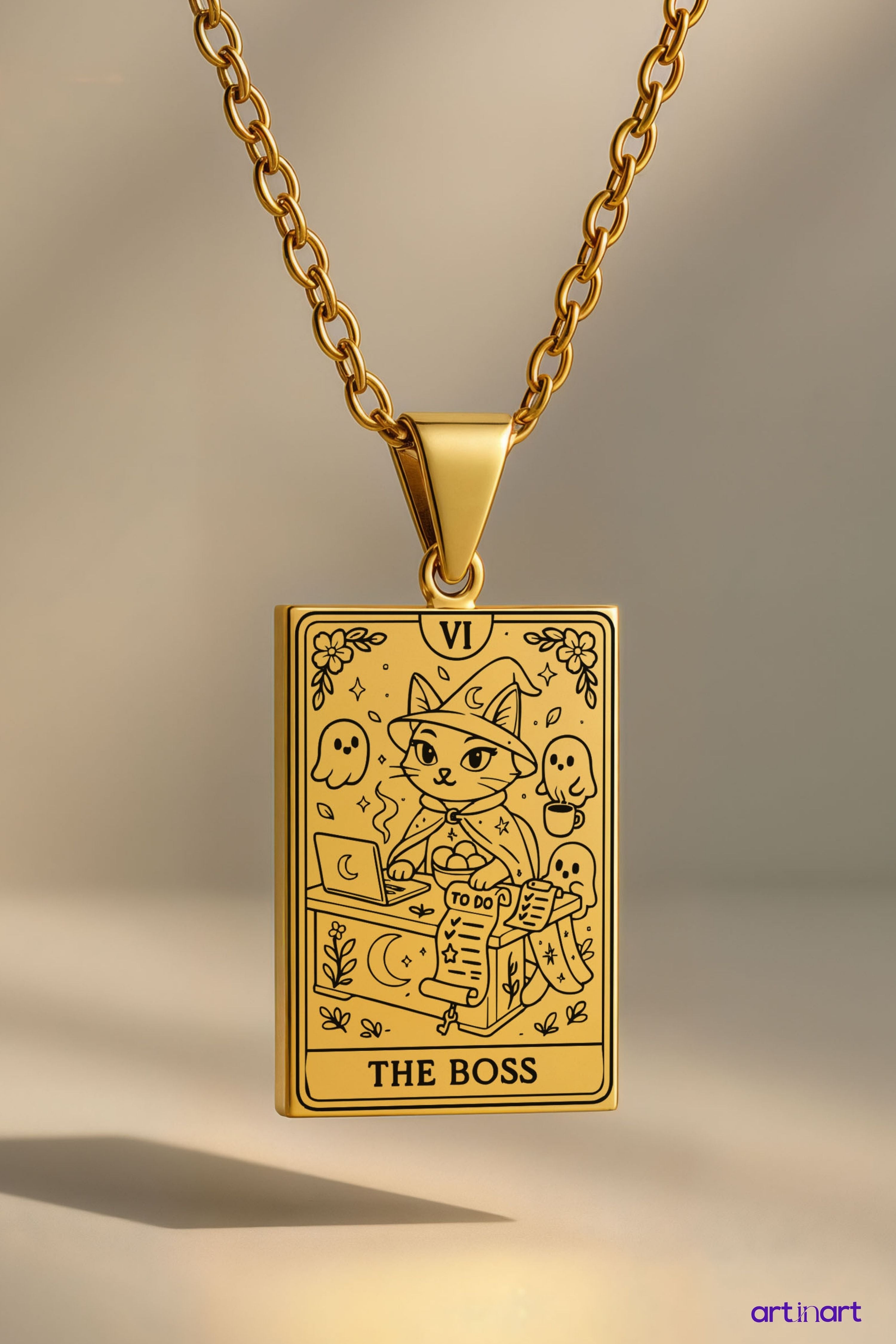 The Boss Tarot | 316L Çelik Kolye