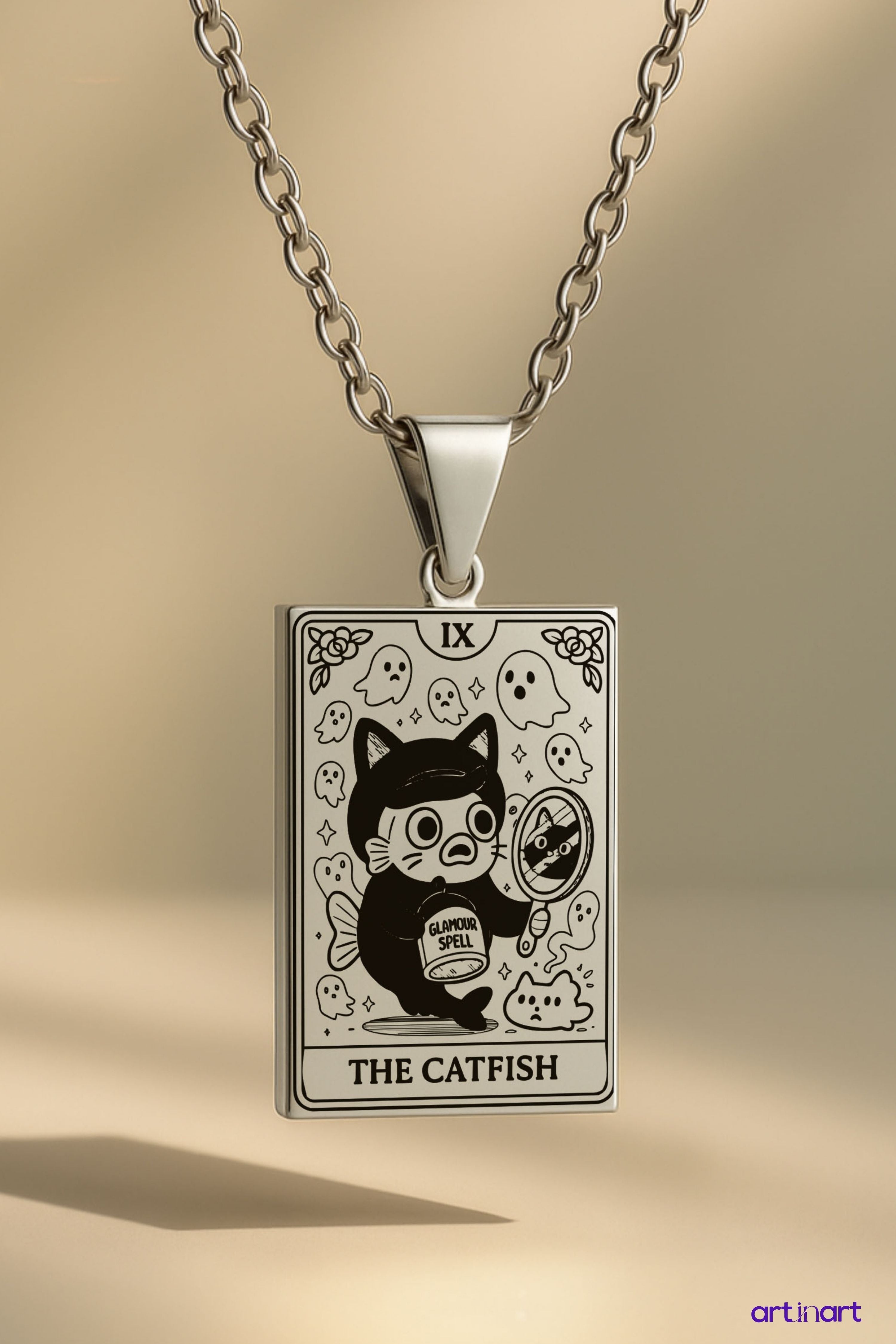 The Catfish Tarot | 316L Çelik Kolye