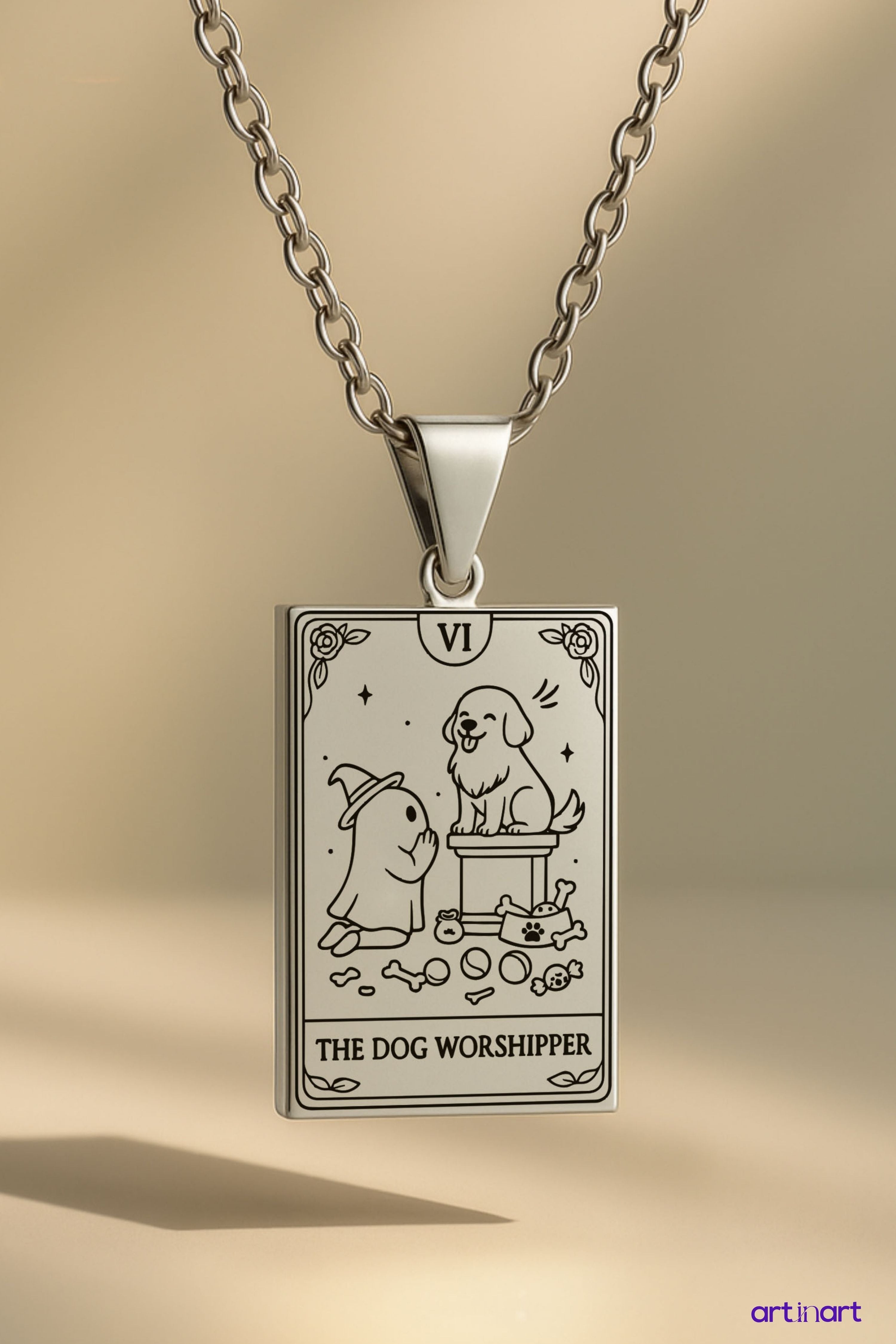 The Dog Worshipper Tarot | 316L Çelik Kolye