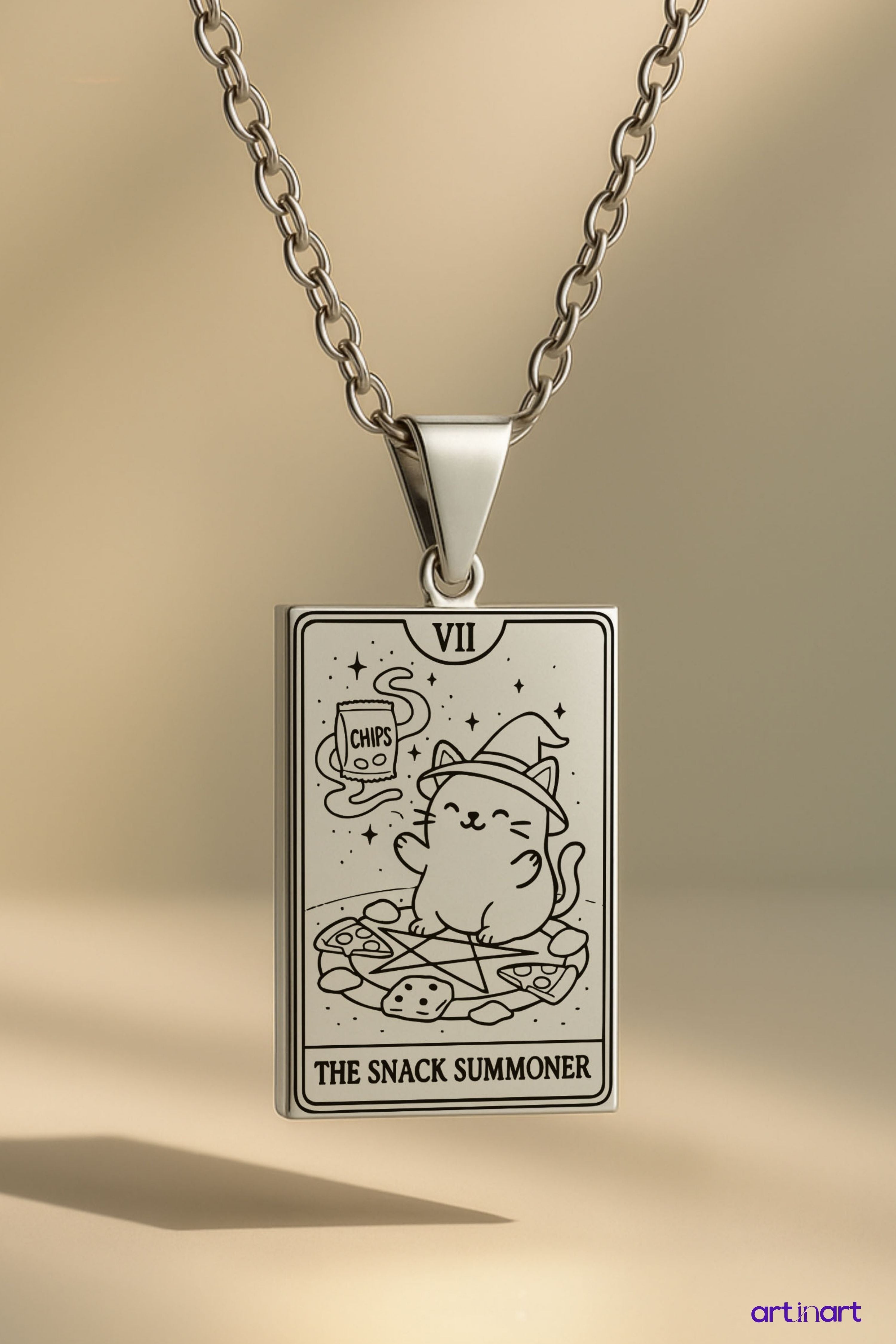 The Snack Summoner Tarot | 316L Çelik Kolye