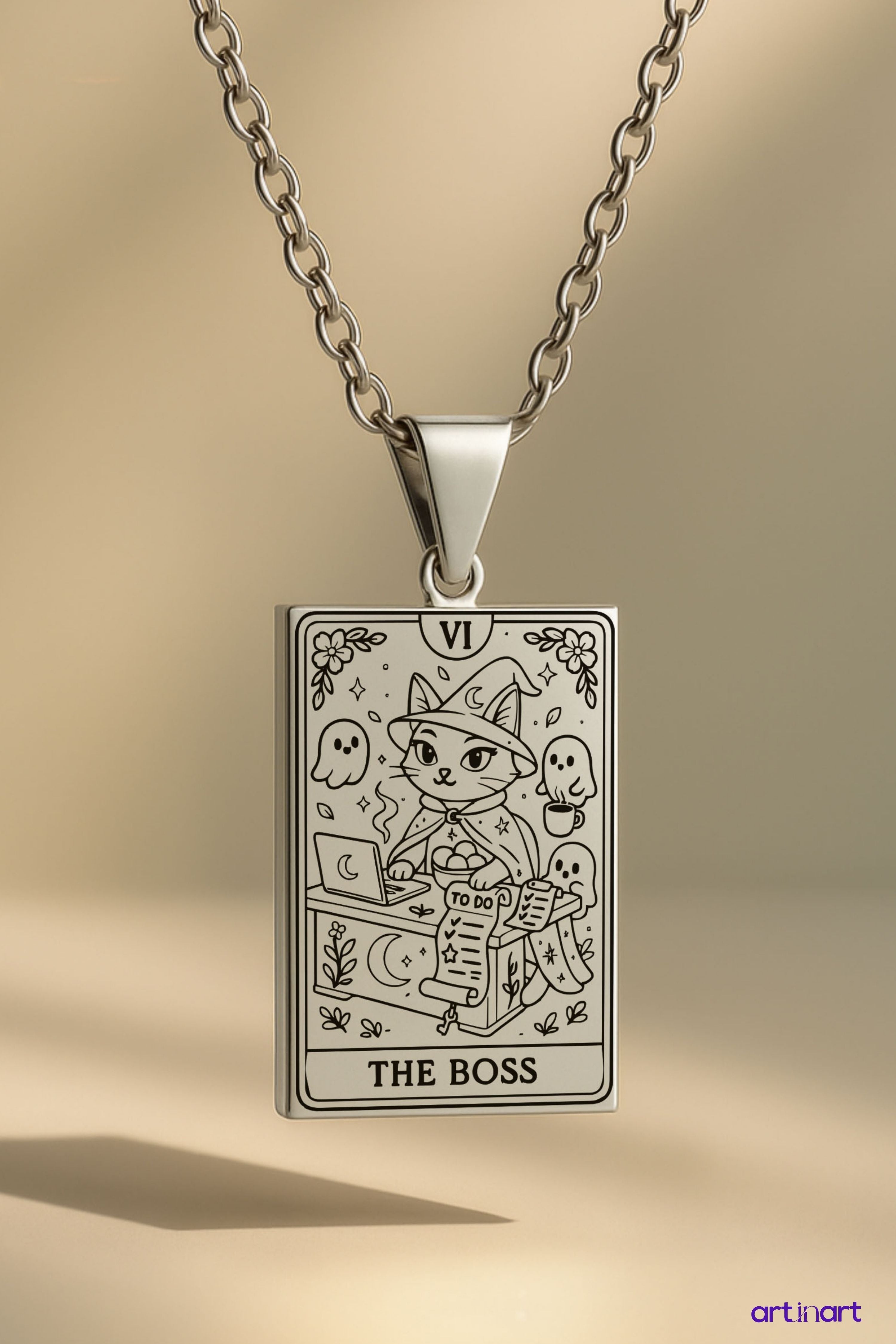 The Boss Tarot | 316L Çelik Kolye