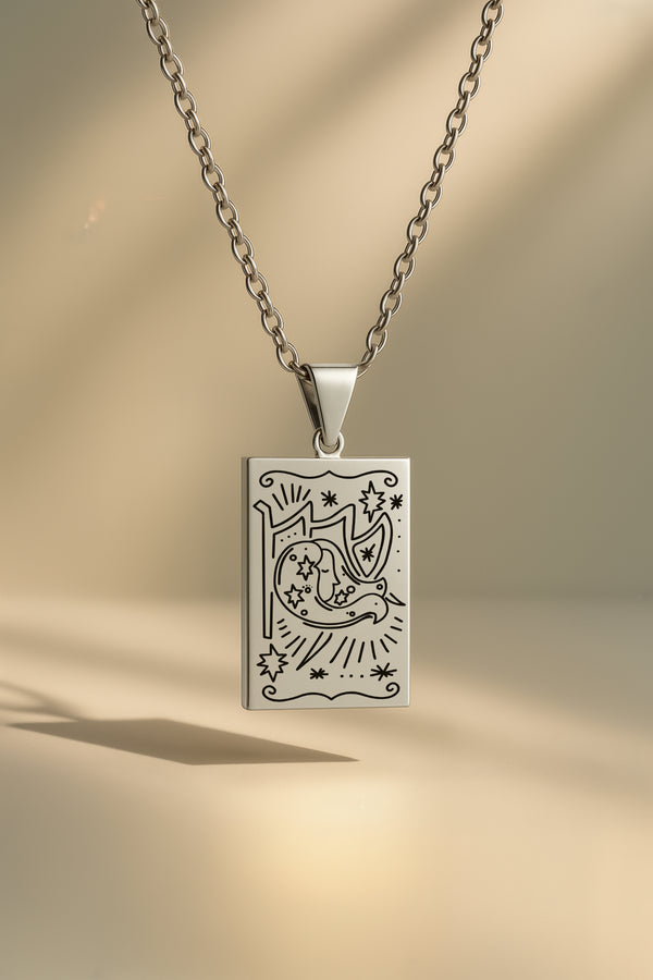 Tarot Burç | 316L Çelik Kolye - Gümüş / Başak