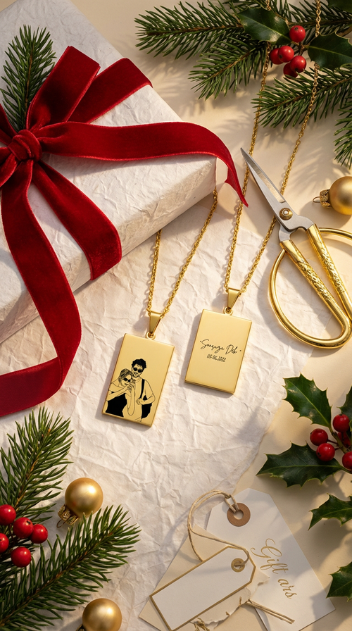 Fotoğraftan Çizim Kolye | 316L Çelik Kişiye Özel Kolye