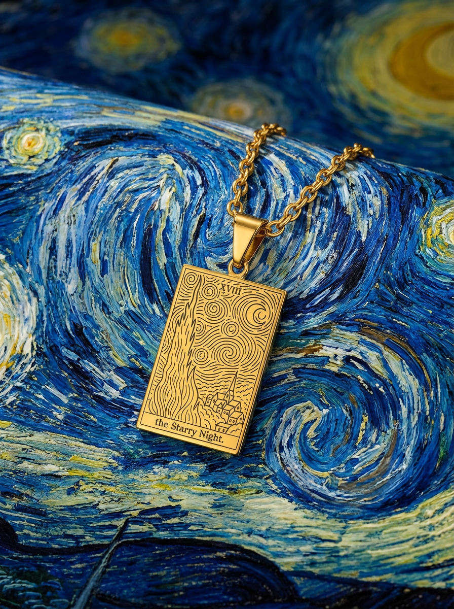 Starry Night (Yıldızlı Gece) - Van Gogh | 316L Çelik Kolye
