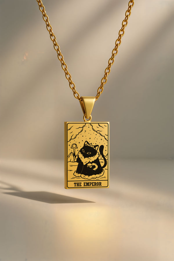 Kedi Tarot | 316L Çelik Kolye - gold / the-emperor
