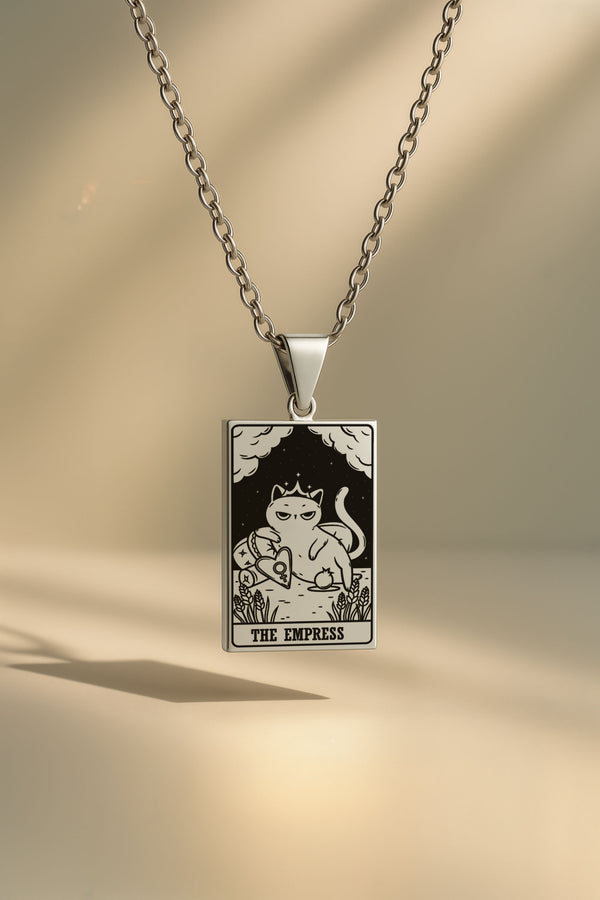 Kedi Tarot | 316L Çelik Kolye - silver / the-empress