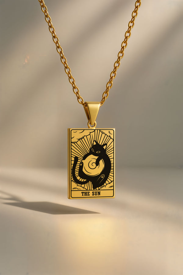 Kedi Tarot | 316L Çelik Kolye - gold / the-sun