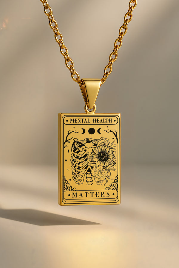 Mental Health Matters Tarot | 316L Çelik Kolye - Altın
