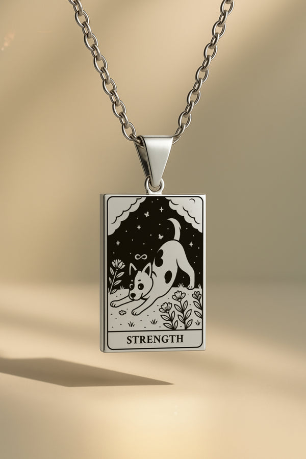 Köpek Tarot | 316L Çelik Kolye - silver / strength