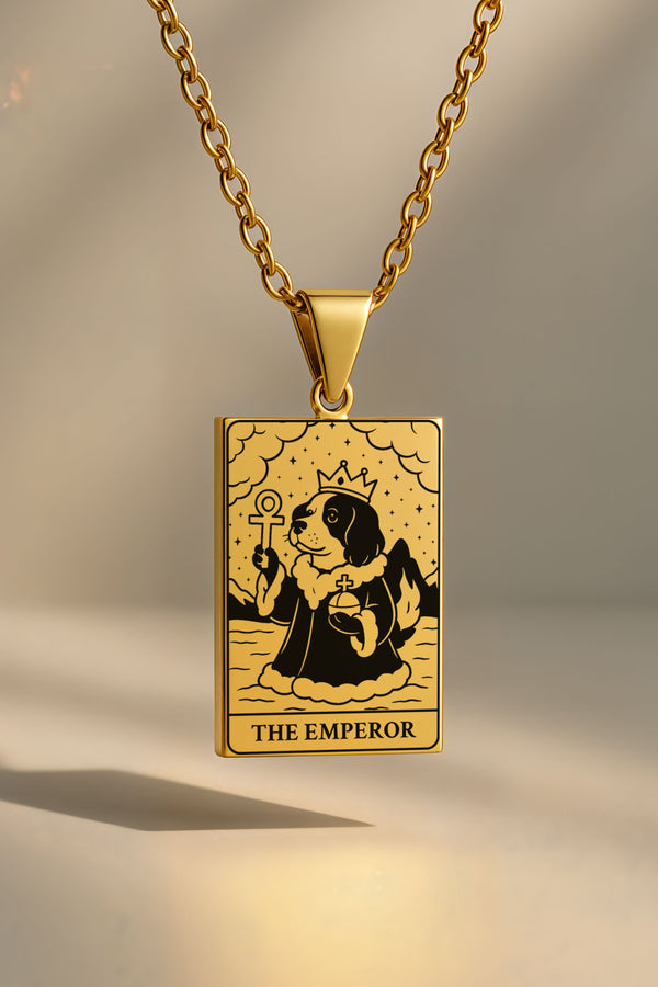 Köpek Tarot | 316L Çelik Kolye - gold / the-emperor