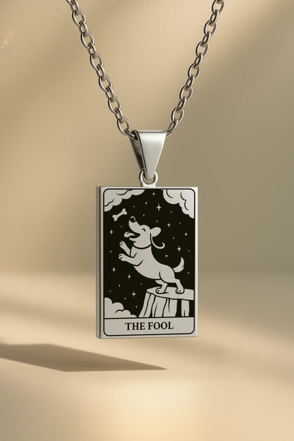 Köpek Tarot | 316L Çelik Kolye - silver / the-fool