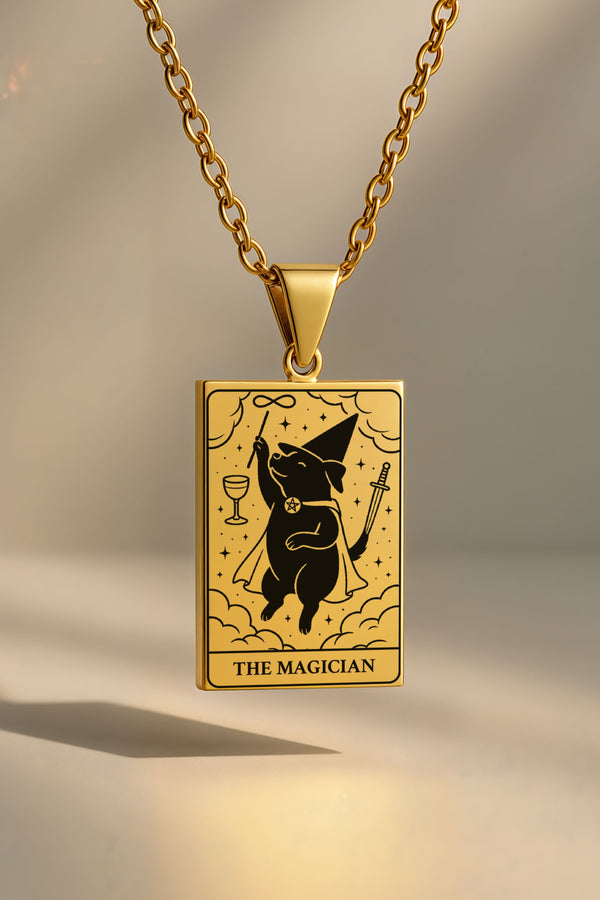 Köpek Tarot | 316L Çelik Kolye - gold / the-magician