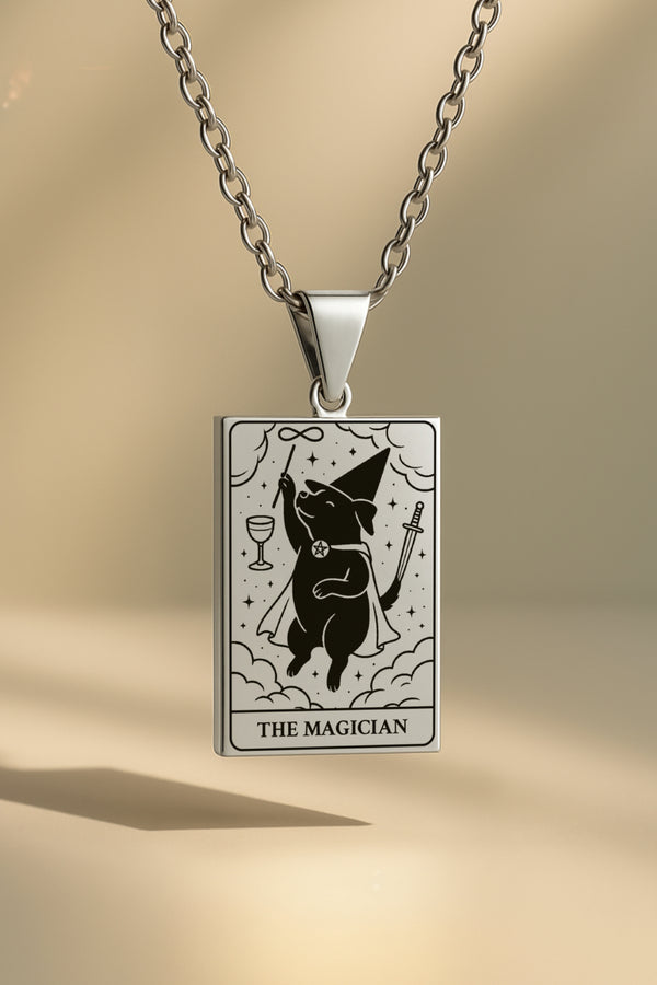 Köpek Tarot | 316L Çelik Kolye - silver / the-magician