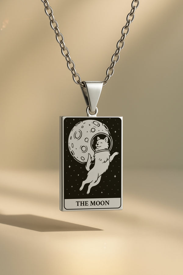 Köpek Tarot | 316L Çelik Kolye - silver / the-moon