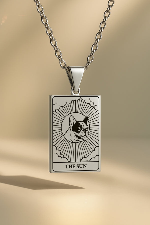 Köpek Tarot | 316L Çelik Kolye - silver / the-sun