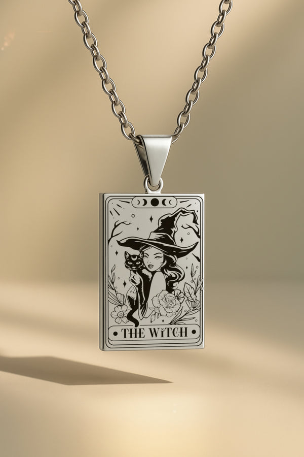 The Witch - Cadı Tarot | 316L Çelik Kolye - Gümüş