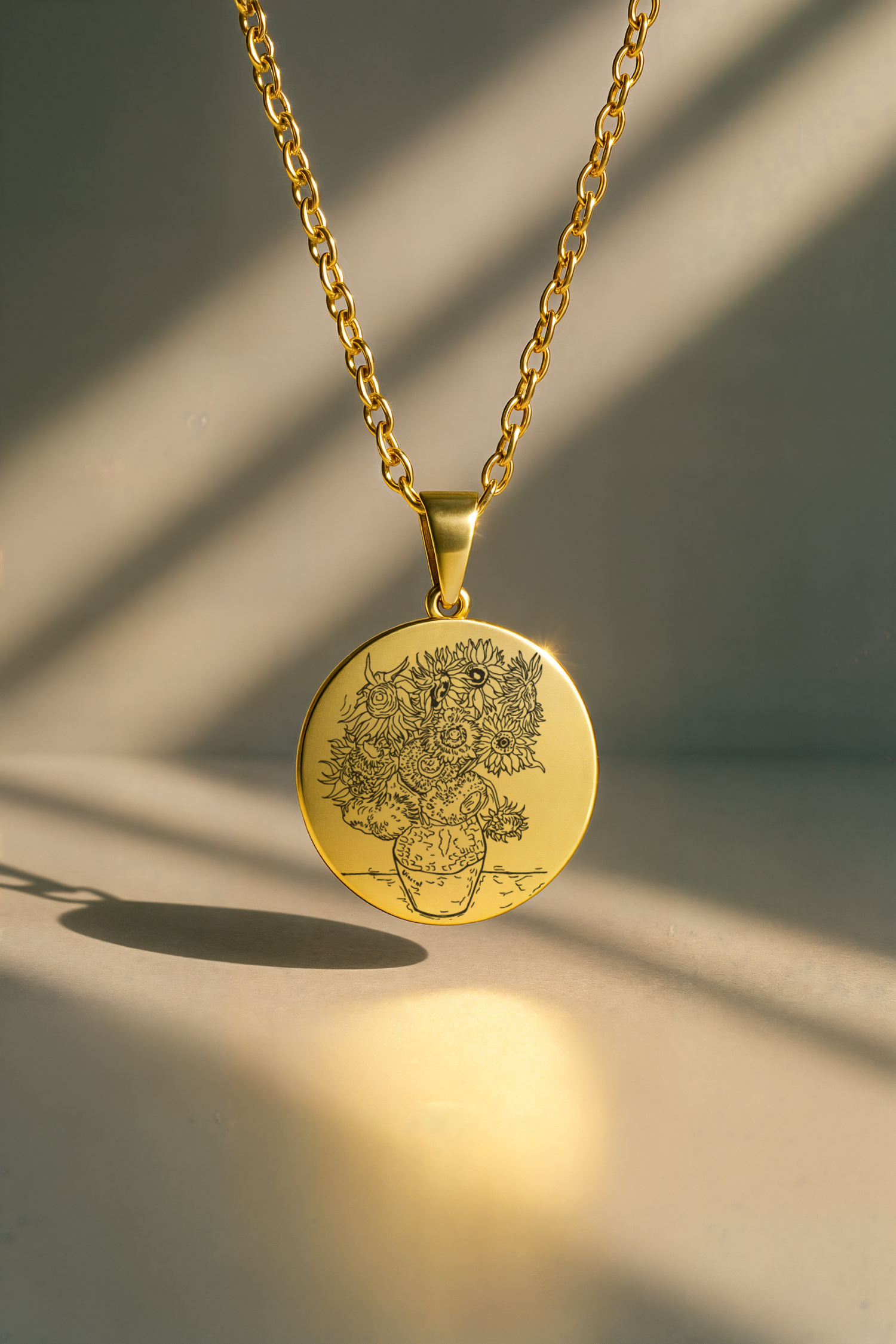 Sunflowers (Ayçiçekleri) - Vincent Van Gogh | 316L Çelik Kolye