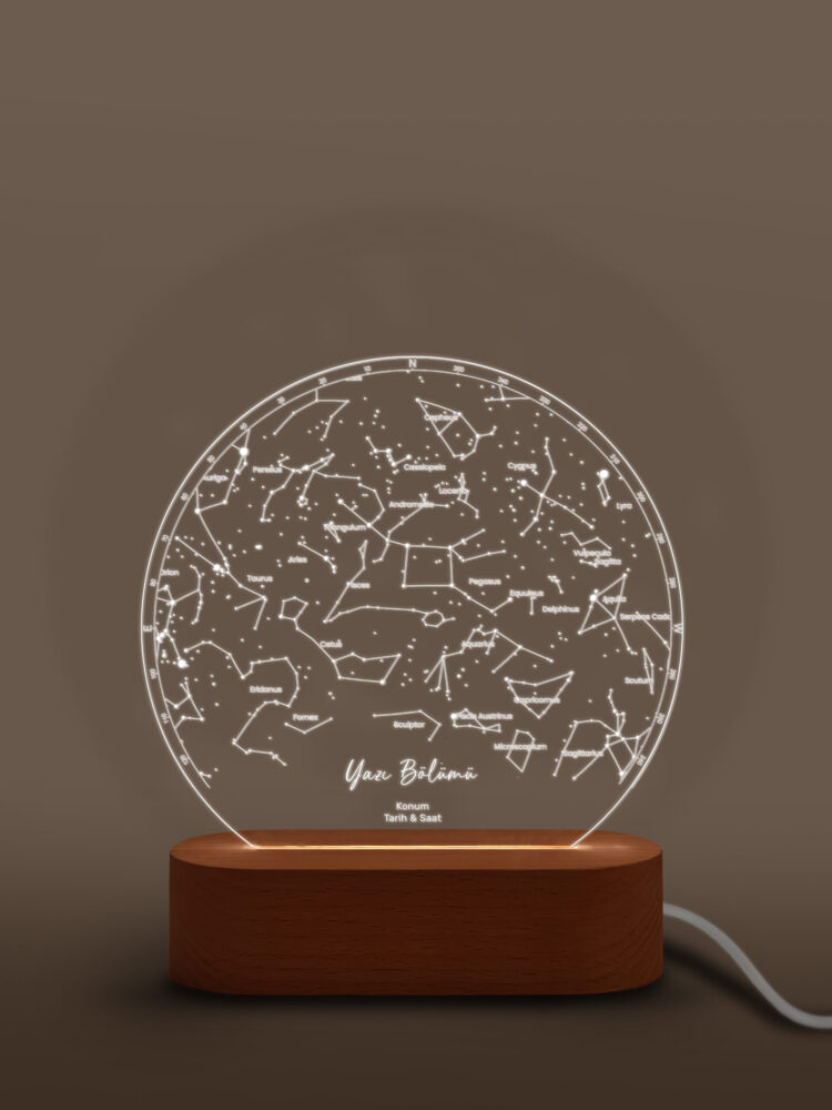 Gökyüzü Haritası Yuvarlak Mini | Gece Lambası