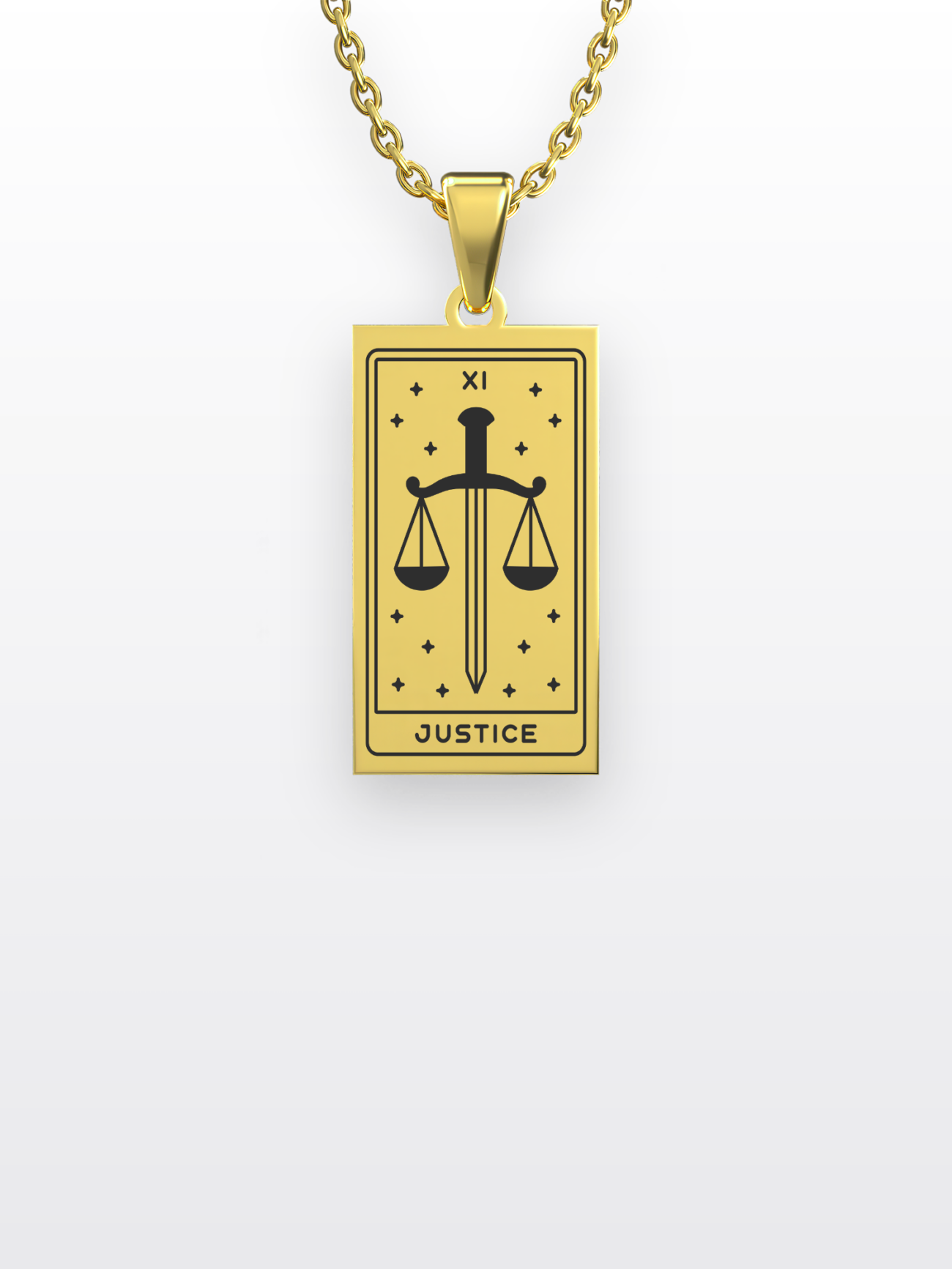 Justice Tarot Adalet Kart | 316L Çelik Kolye