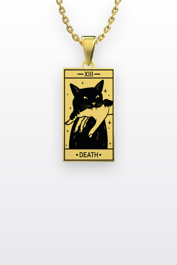 Kedi Tarot The Death-Ölüm | 316L Çelik Kolye