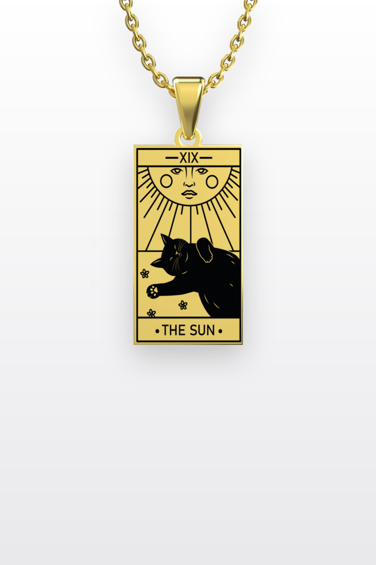 Kedi Tarot The Sun-Güneş | 316L Çelik Kolye