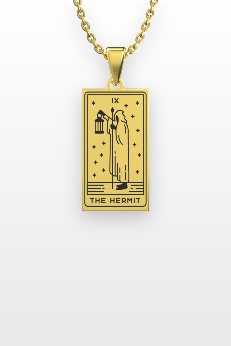 The Hermit Ermiş Tarot Kart | 316L Çelik Kolye