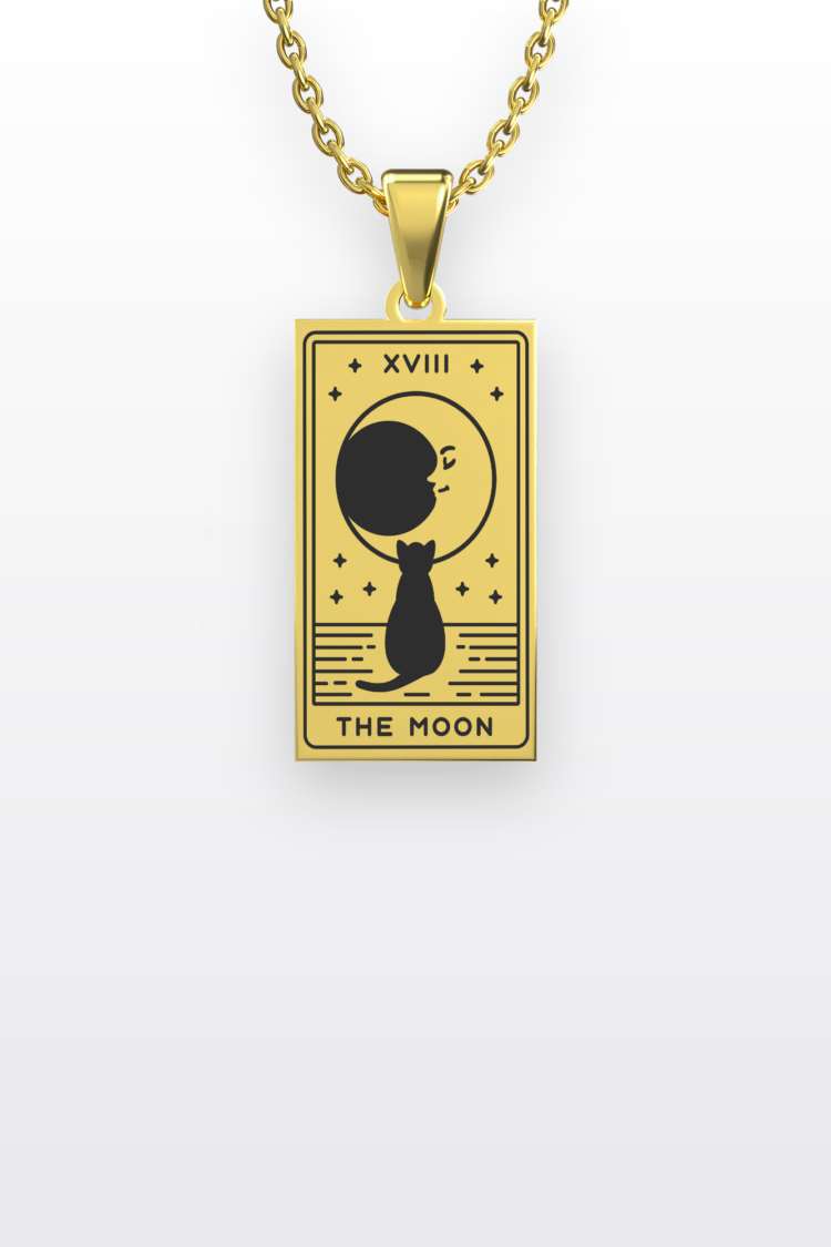 The Moon Ay Tarot Kart | 316L Çelik Kolye