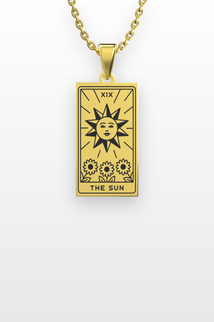 The Sun Güneş Tarot Kart | 316L Çelik Kolye