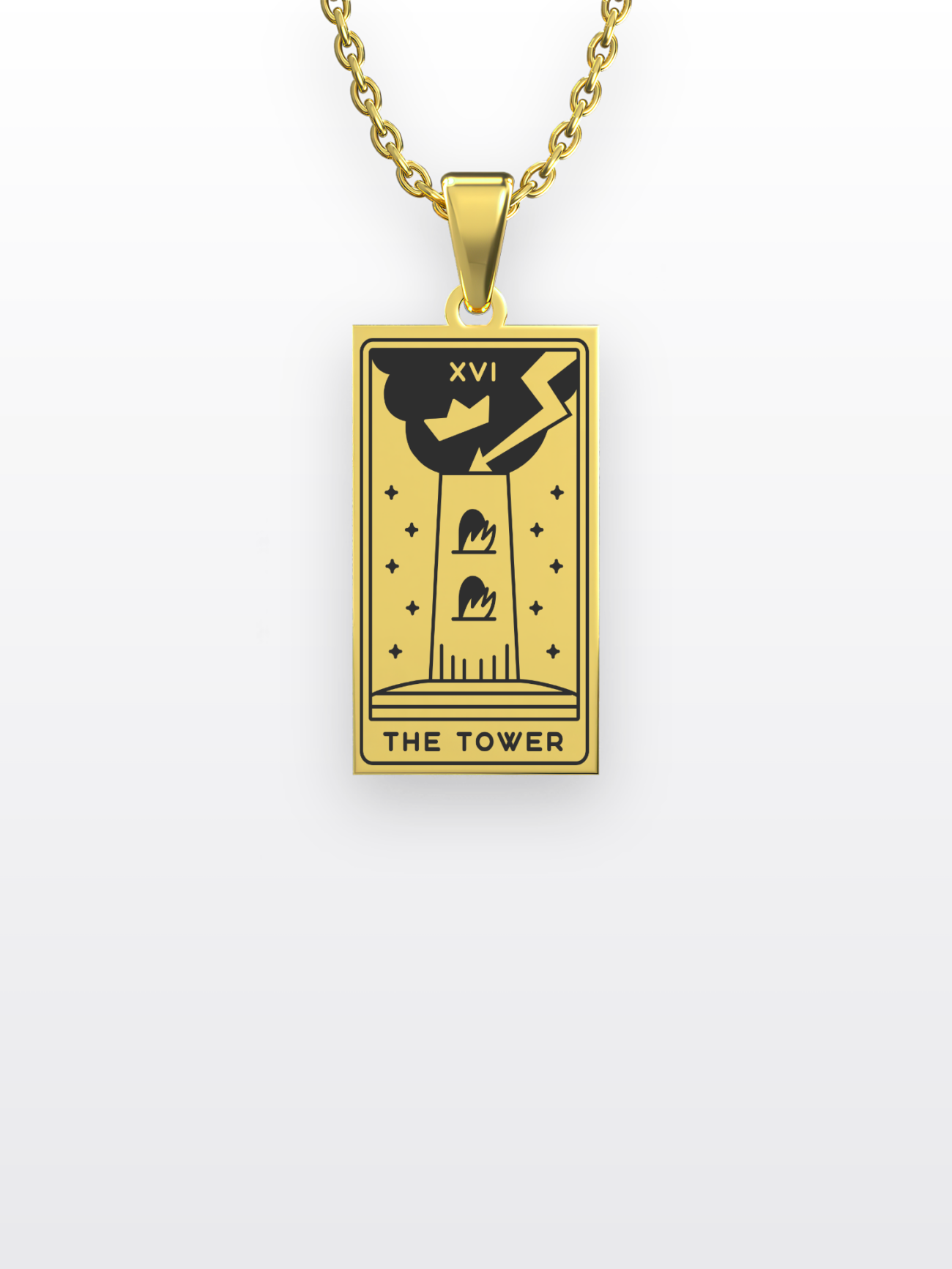 The Tower Kule Tarot Kart | 316L Çelik Kolye