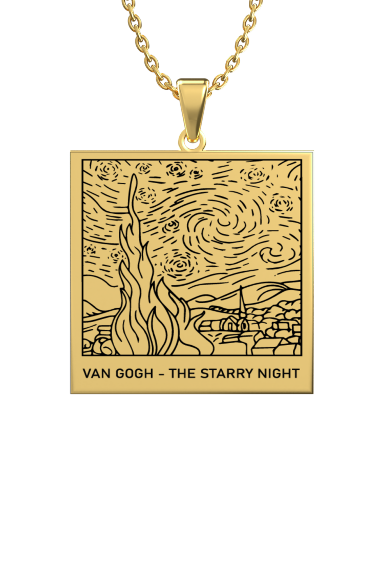 Van Gogh The Starry Nigth | 316L Çelik Kolye