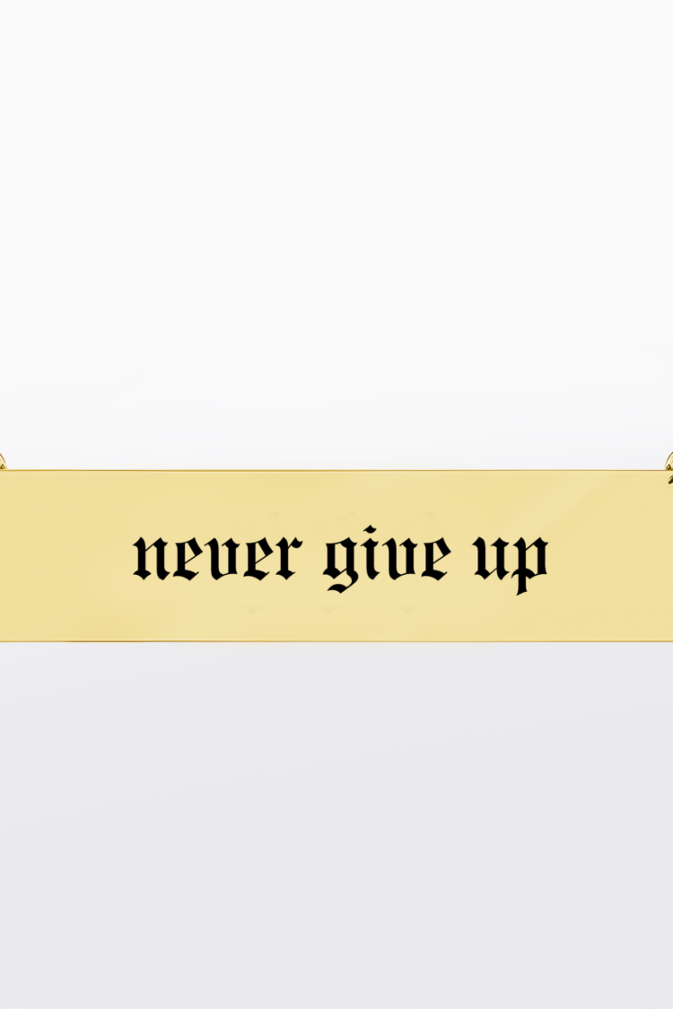 Never give up | 316L Çelik Kolye