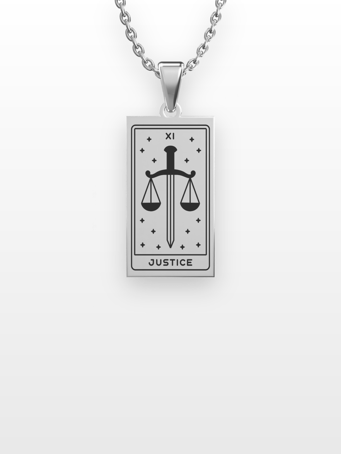 Justice Tarot Adalet Kart | 316L Çelik Kolye